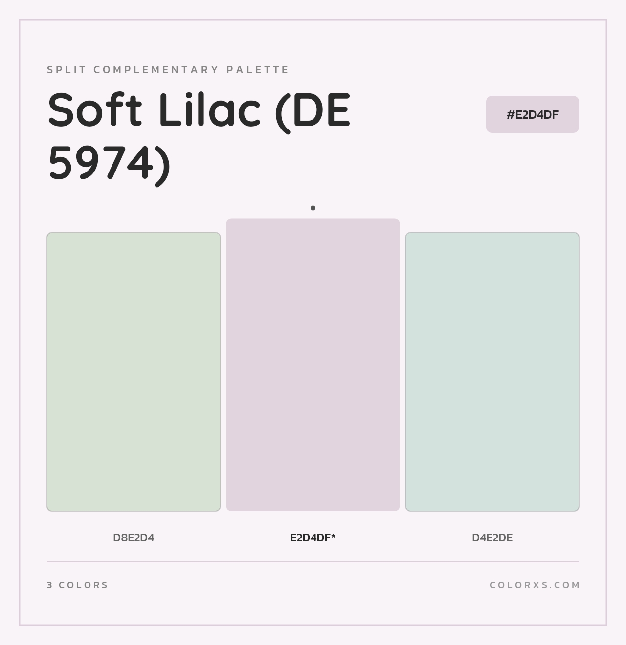 Soft Lilac (DE 5974) - Split-Complementary Color Palette