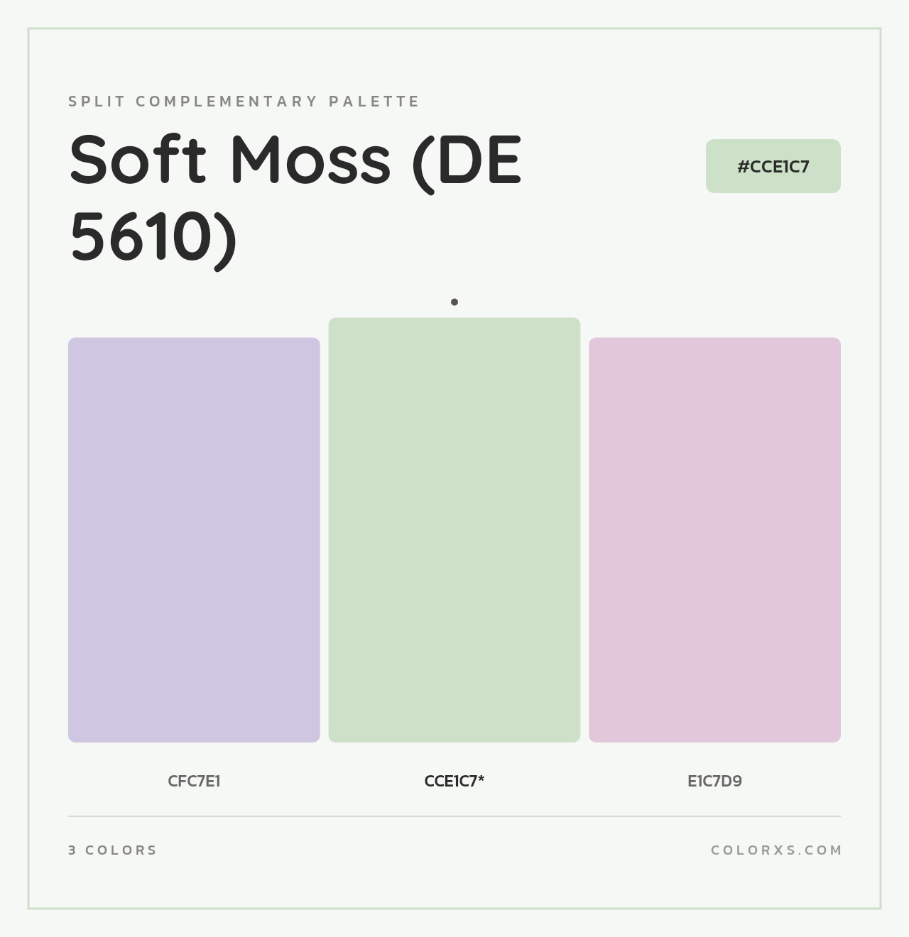 Soft Moss (DE 5610) - Split-Complementary Color Palette