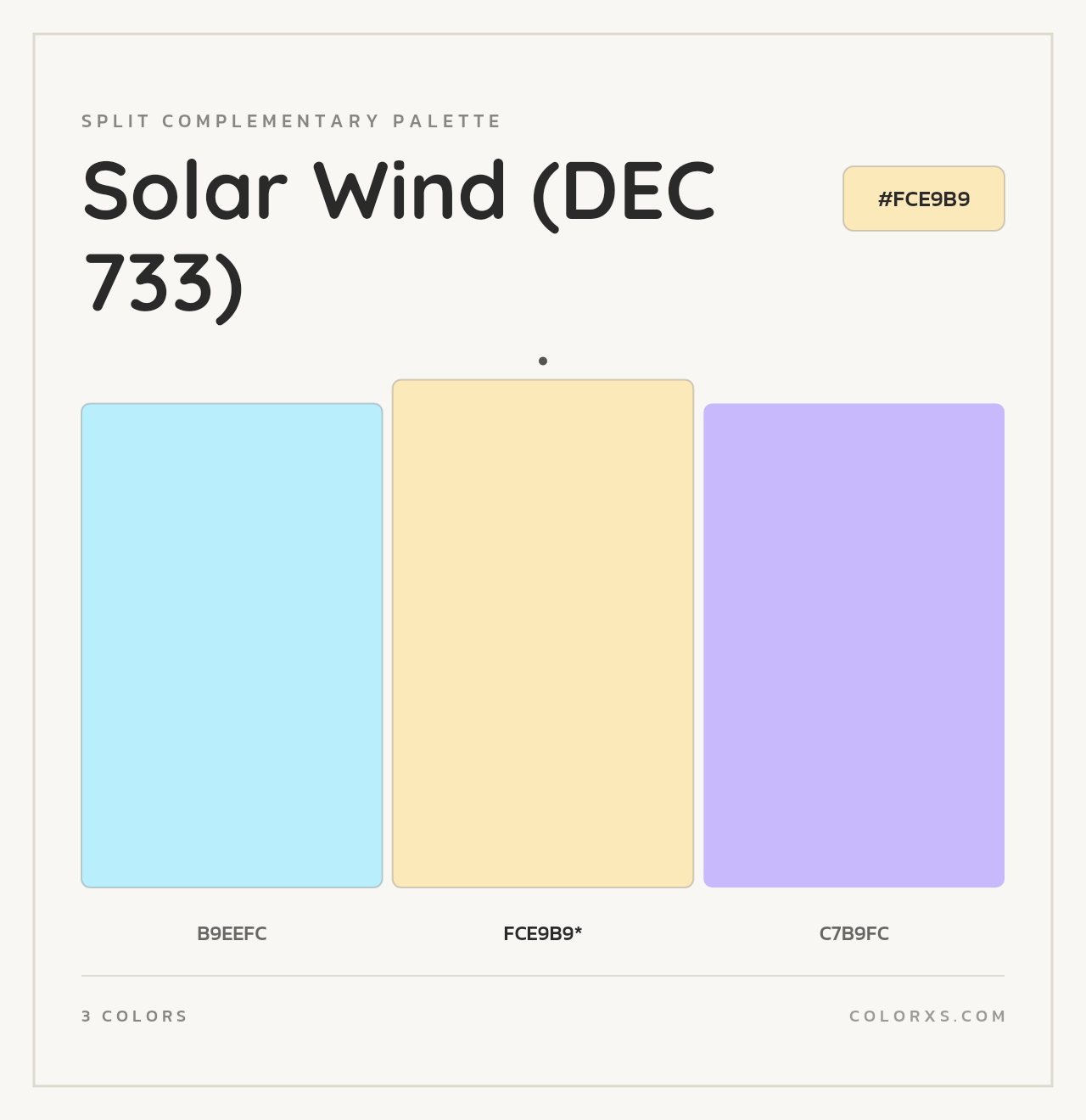Solar Wind (DEC 733) - Split-Complementary Color Palette