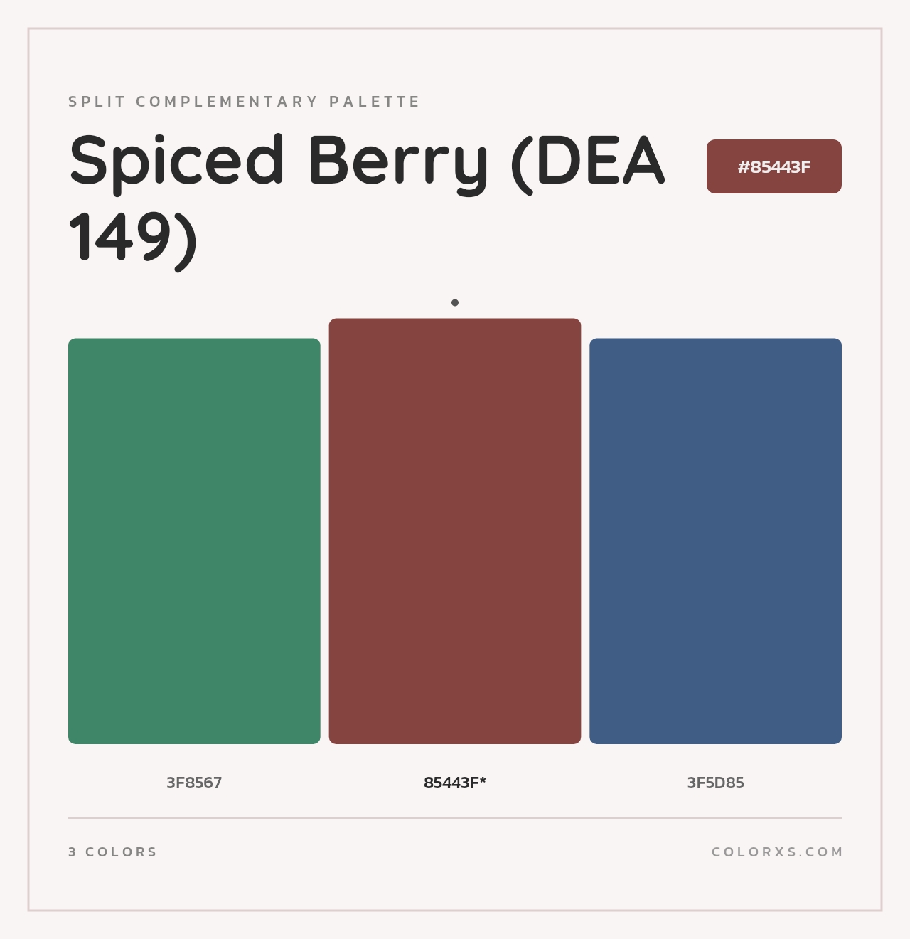 Spiced Berry (DEA 149) - Split-Complementary Color Palette