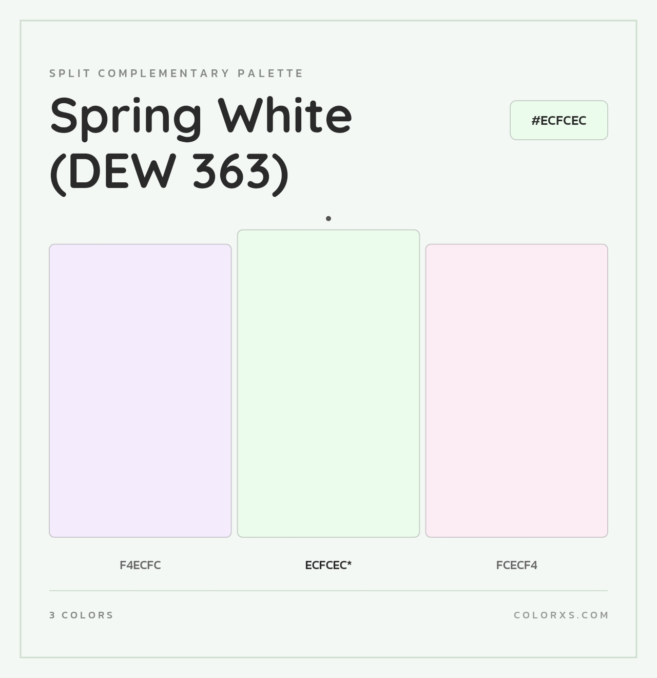 Spring White (DEW 363) - Split-Complementary Color Palette