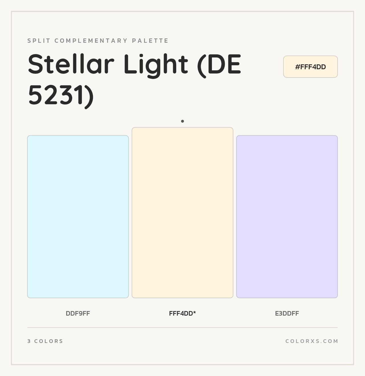 Stellar Light (DE 5231) - Split-Complementary Color Palette