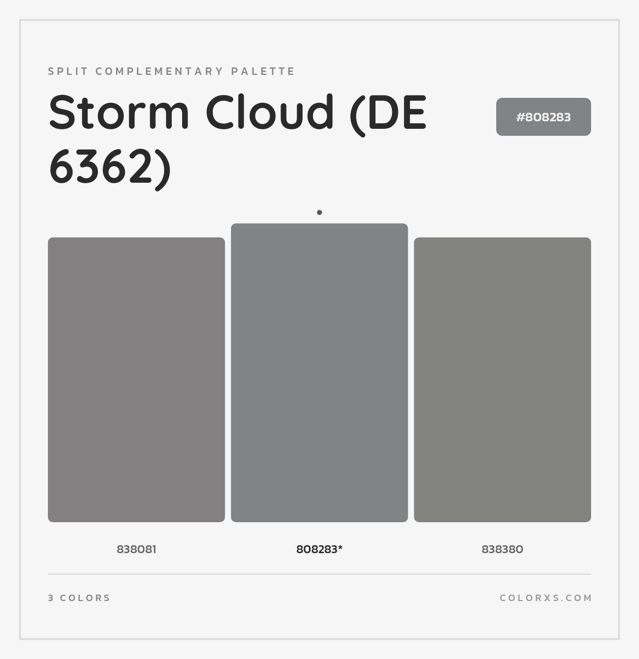 Storm Cloud (DE 6362) - Split-Complementary Color Palette
