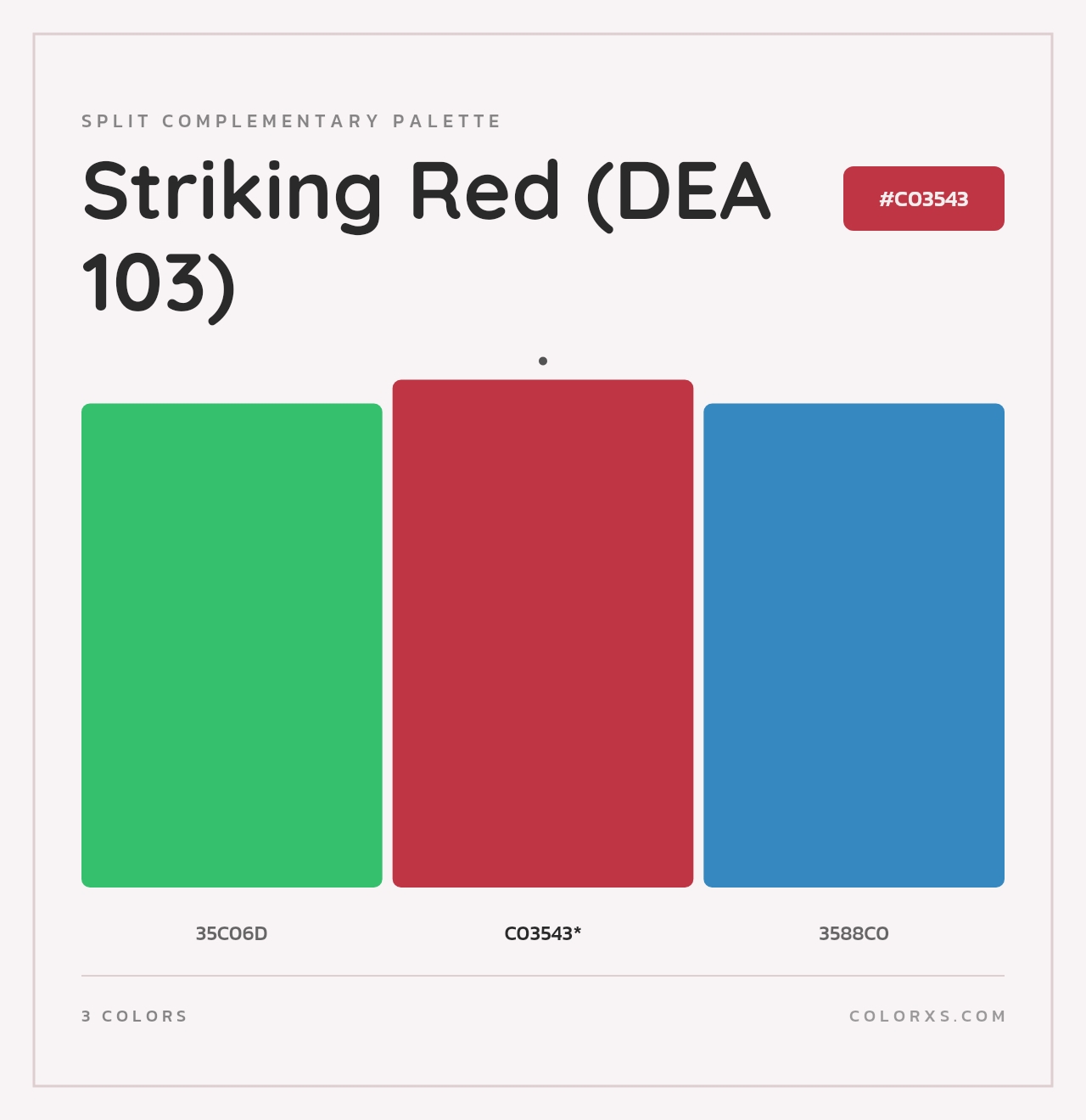 Striking Red (DEA 103) - Split-Complementary Color Palette