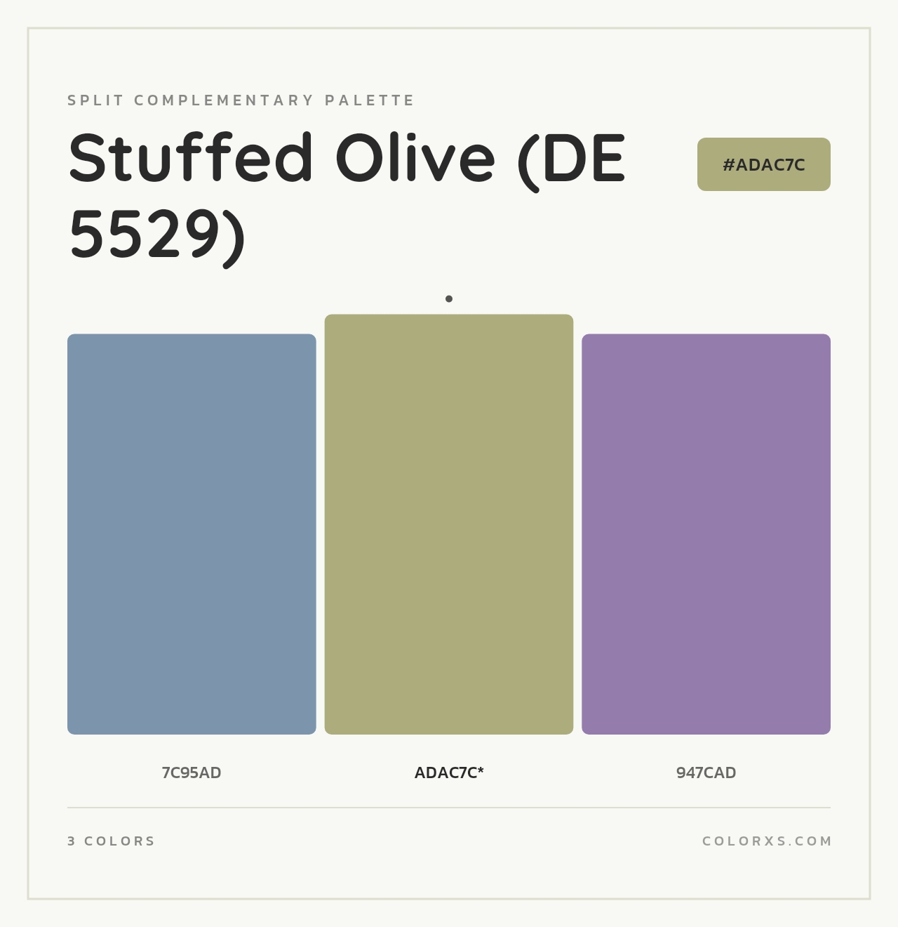 Stuffed Olive (DE 5529) - Split-Complementary Color Palette