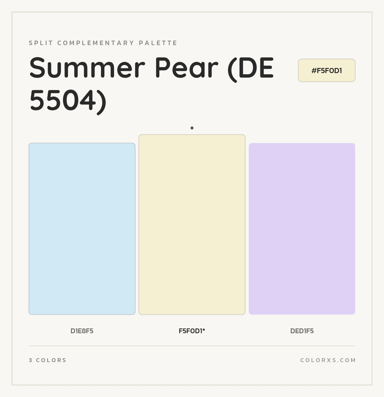 Summer Pear (DE 5504) - Split-Complementary Color Palette