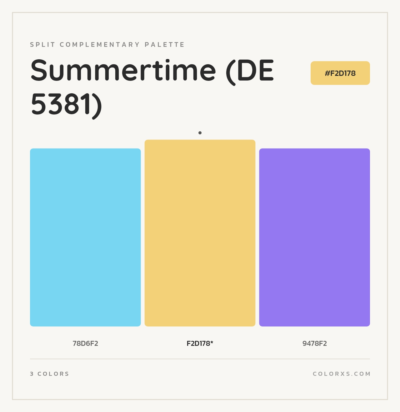Summertime (DE 5381) - Split-Complementary Color Palette