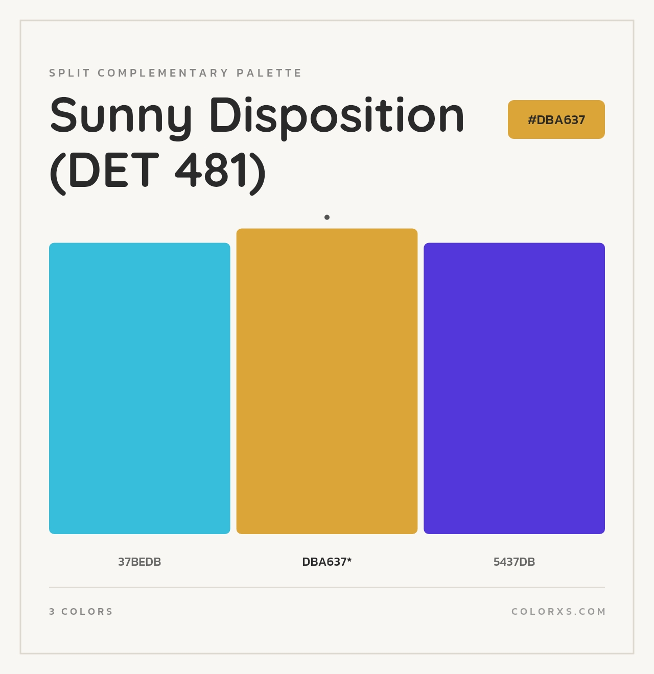 Sunny Disposition (DET 481) - Split-Complementary Color Palette