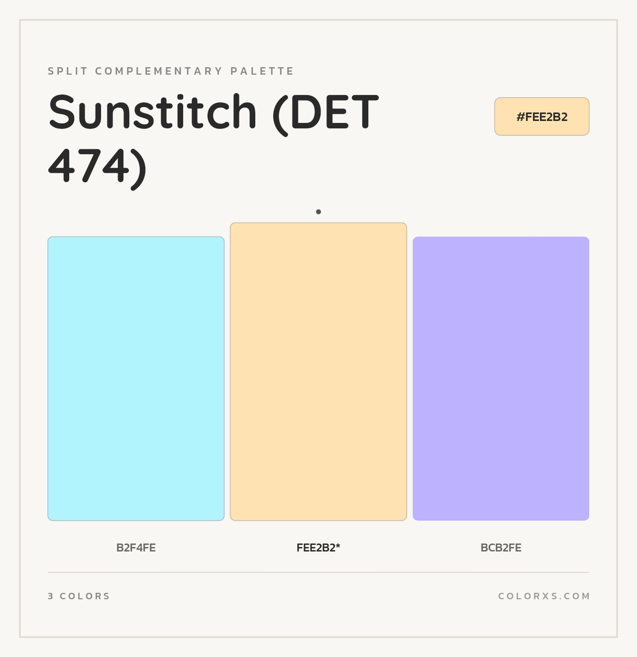 Sunstitch (DET 474) - Split-Complementary Color Palette