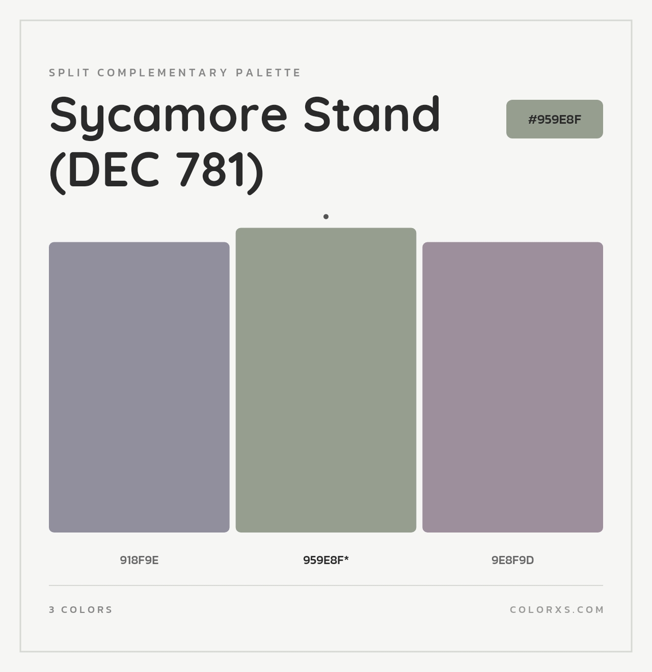 Sycamore Stand (DEC 781) - Split-Complementary Color Palette