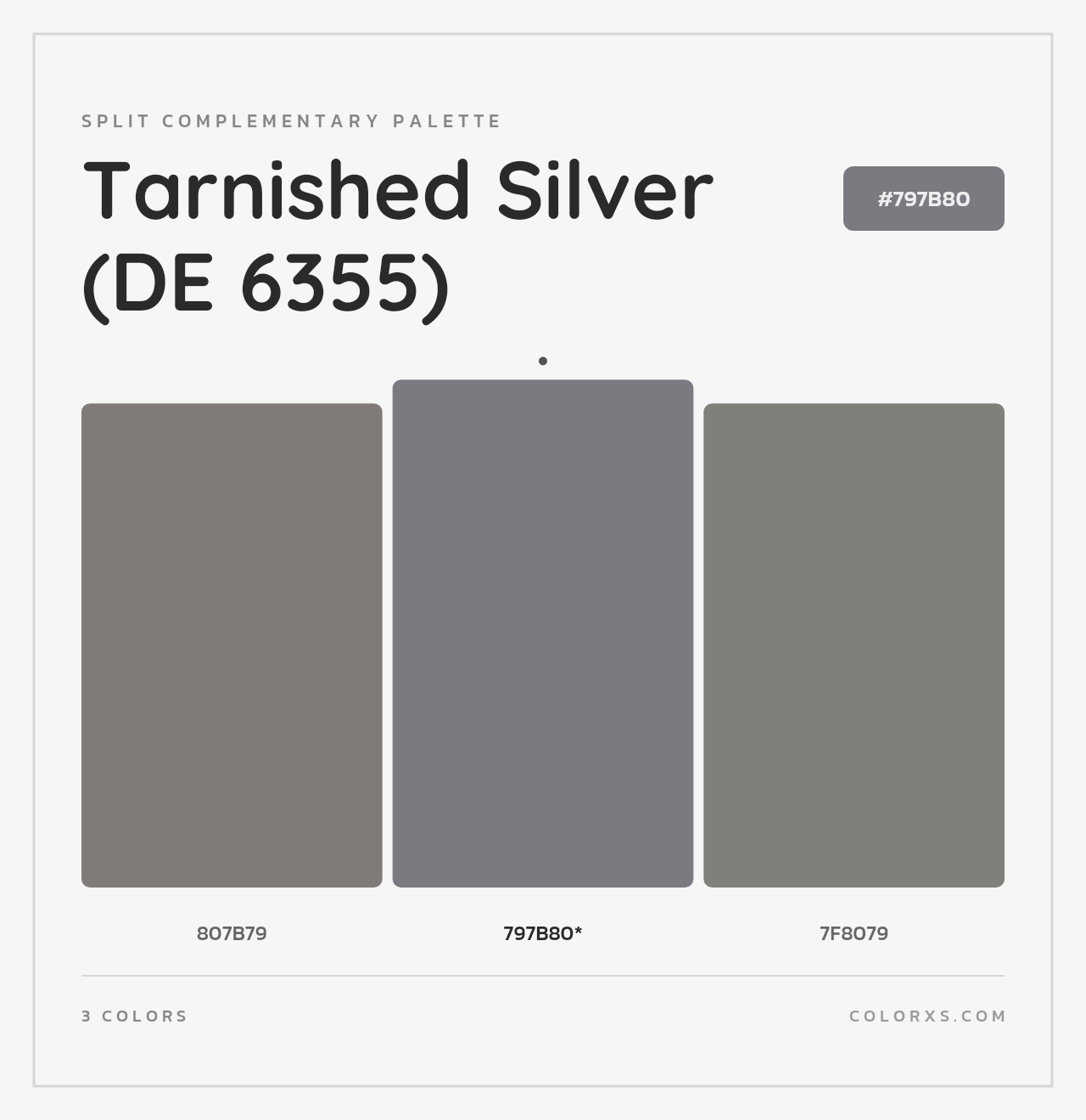 Tarnished Silver (DE 6355) - Split-Complementary Color Palette
