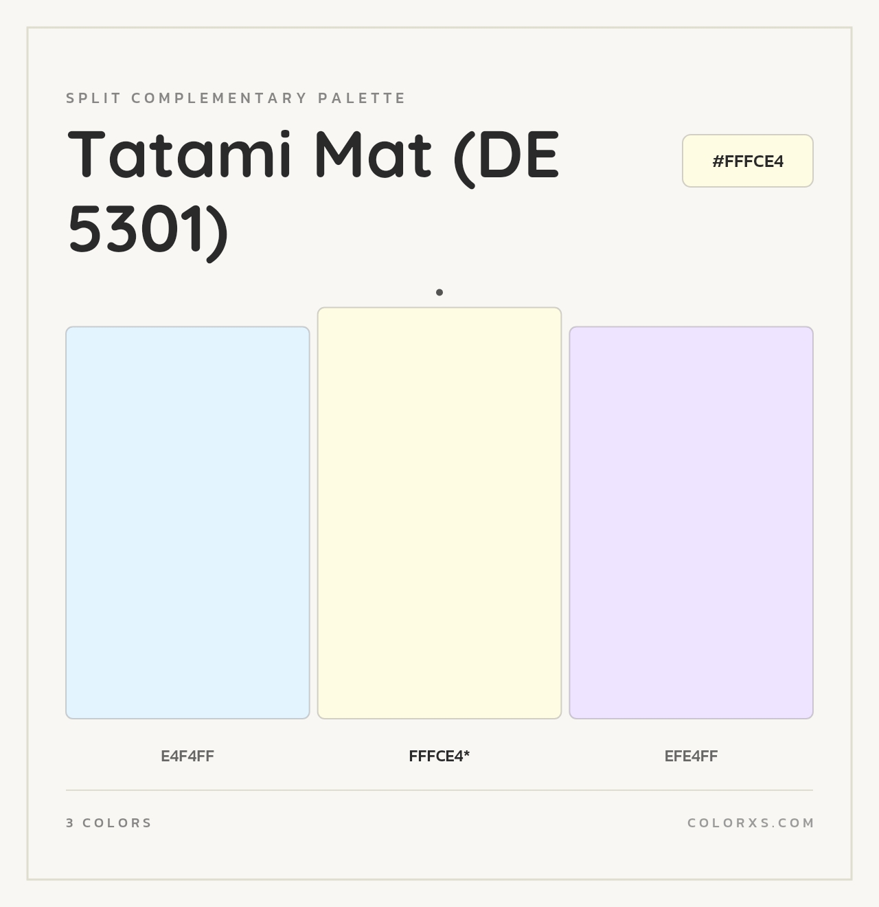 Tatami Mat (DE 5301) - Split-Complementary Color Palette