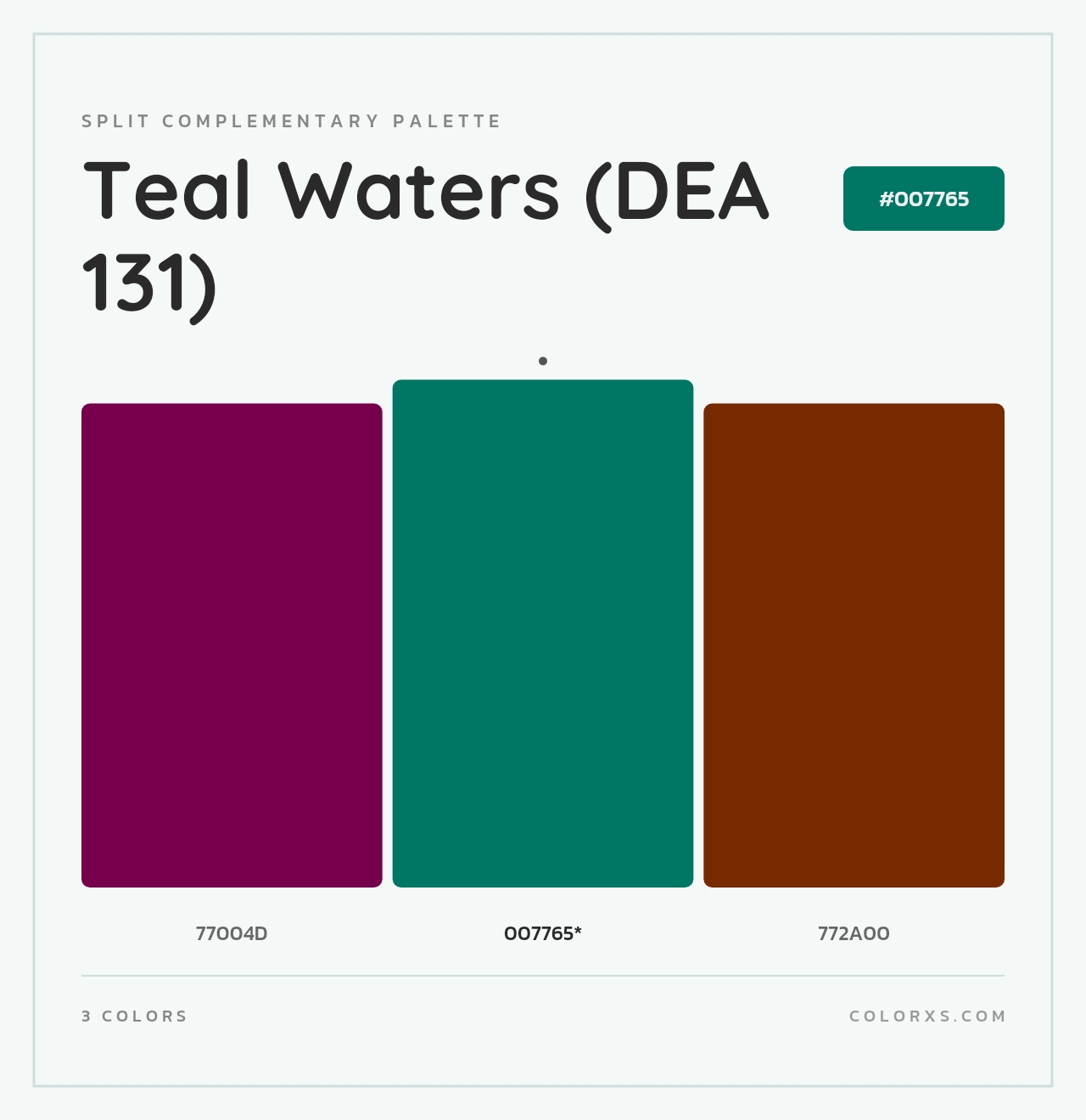 Teal Waters (DEA 131) - Split-Complementary Color Palette