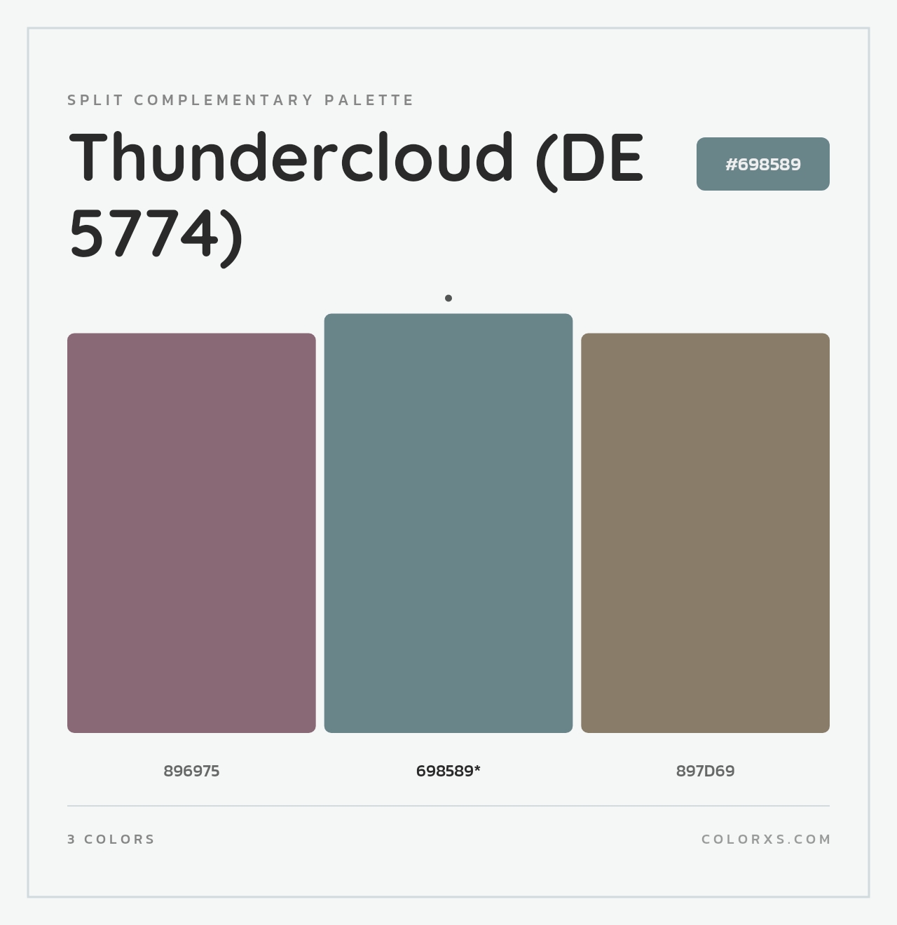 Thundercloud (DE 5774) - Split-Complementary Color Palette