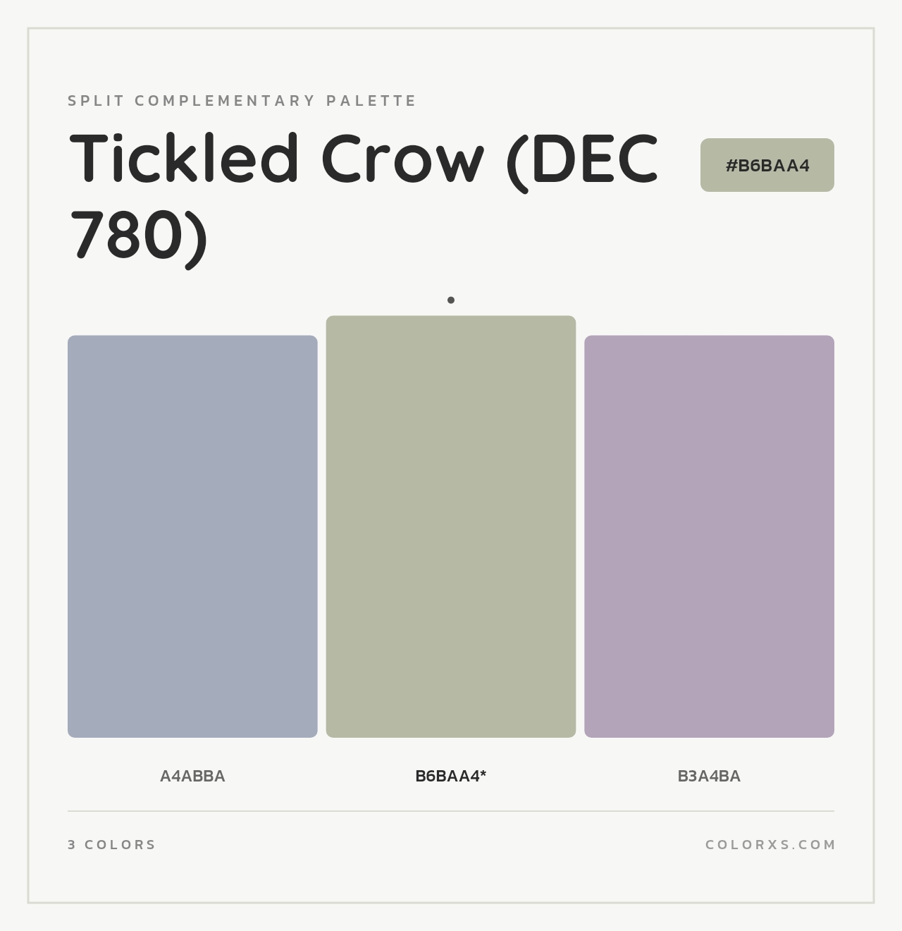 Tickled Crow (DEC 780) - Split-Complementary Color Palette