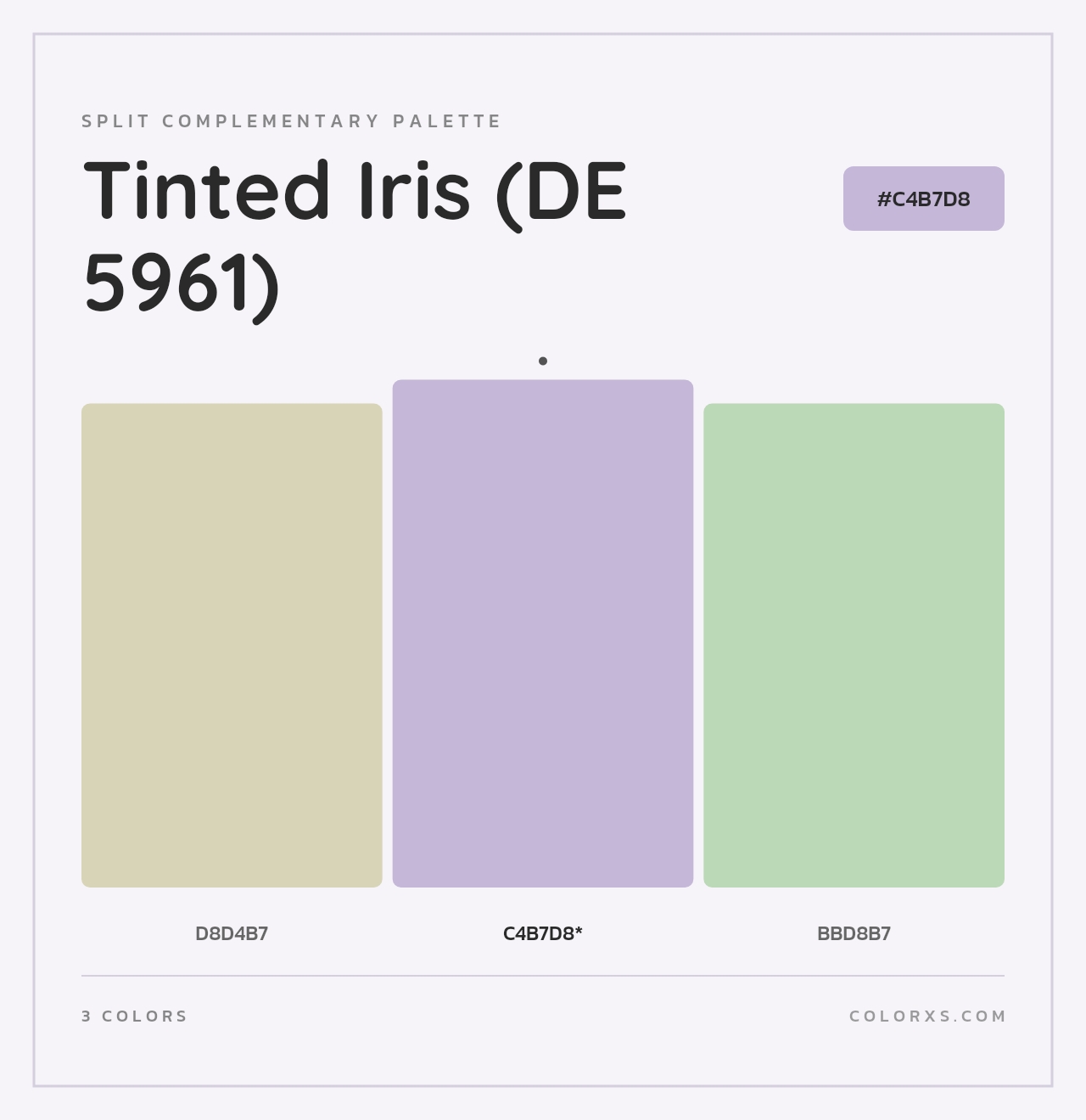Tinted Iris (DE 5961) - Split-Complementary Color Palette