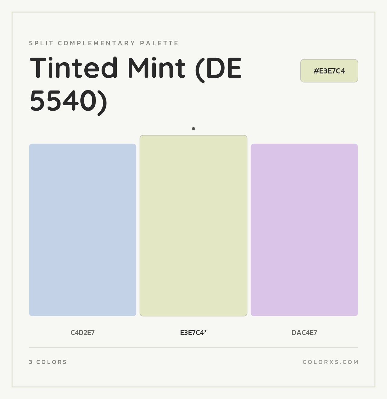 Tinted Mint (DE 5540) - Split-Complementary Color Palette
