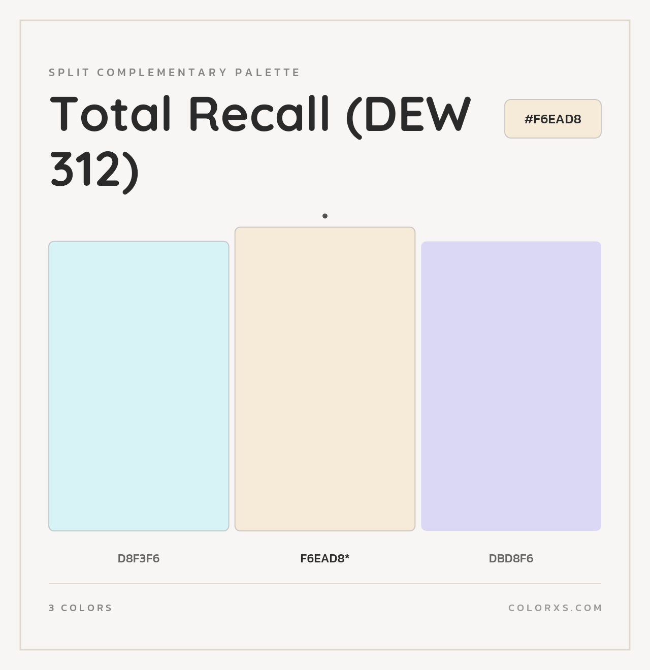 Total Recall (DEW 312) - Split-Complementary Color Palette