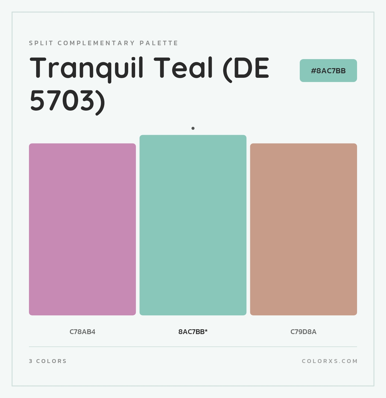 Tranquil Teal (DE 5703) - Split-Complementary Color Palette