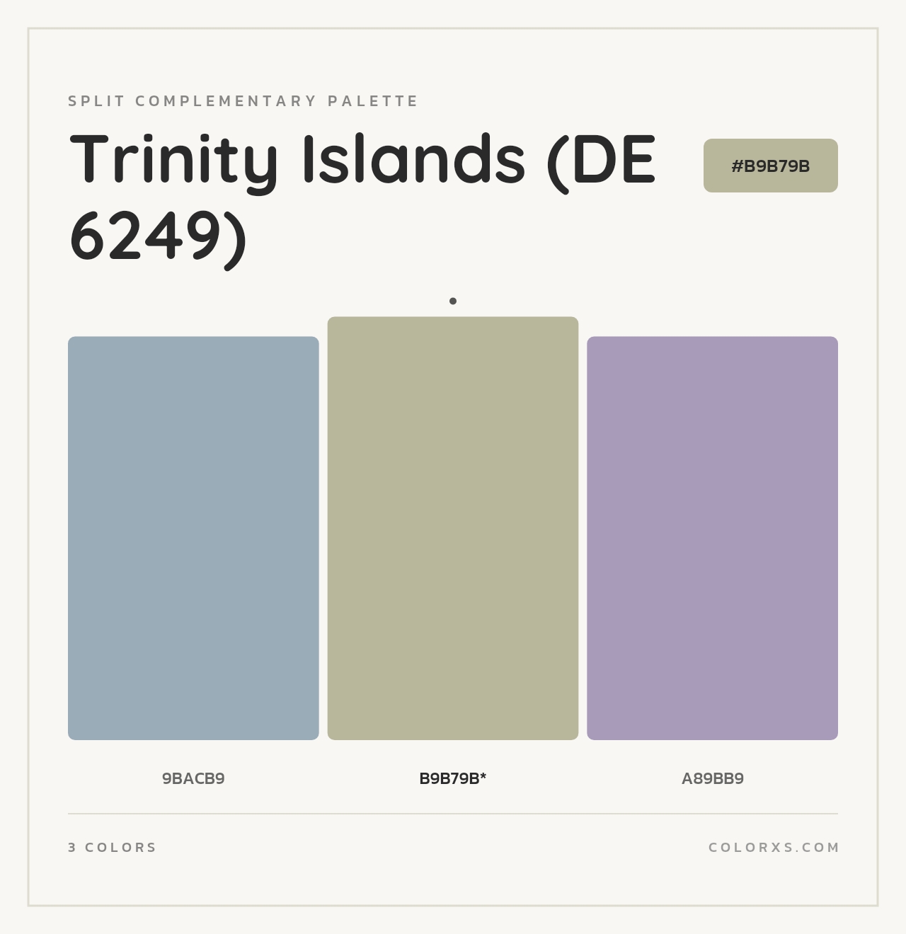 Trinity Islands (DE 6249) - Split-Complementary Color Palette