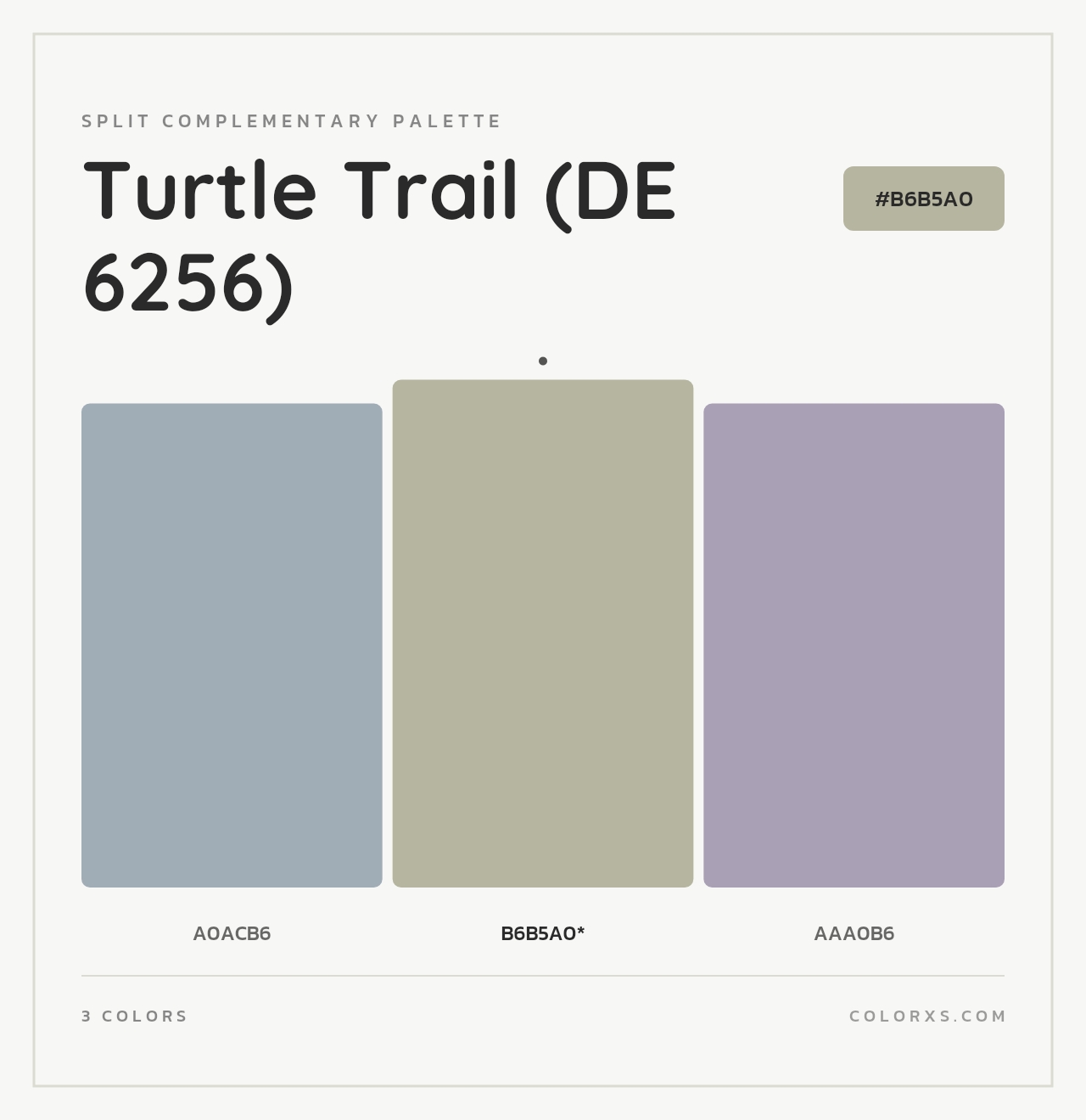 Turtle Trail (DE 6256) - Split-Complementary Color Palette