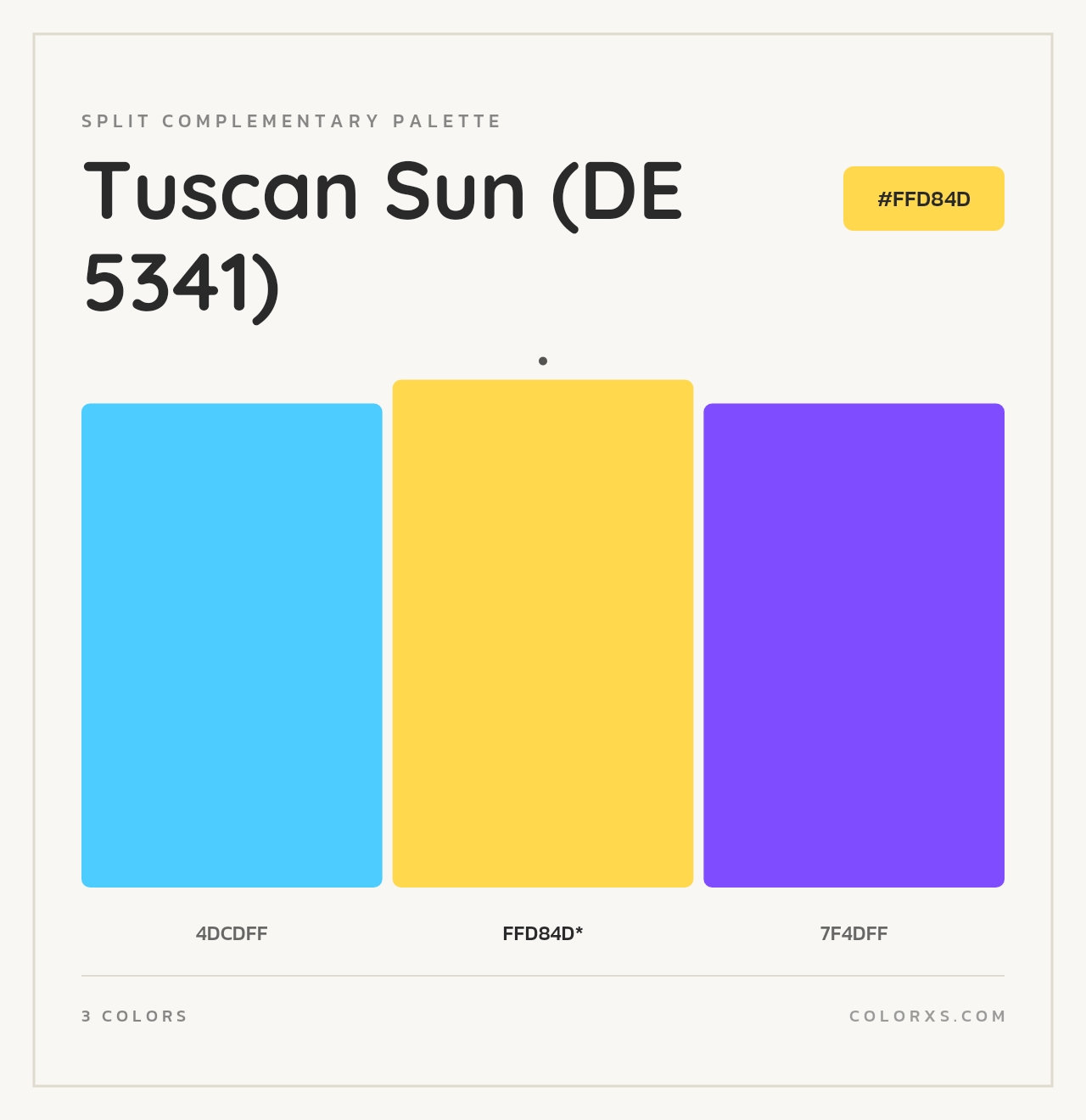 Tuscan Sun (DE 5341) - Split-Complementary Color Palette
