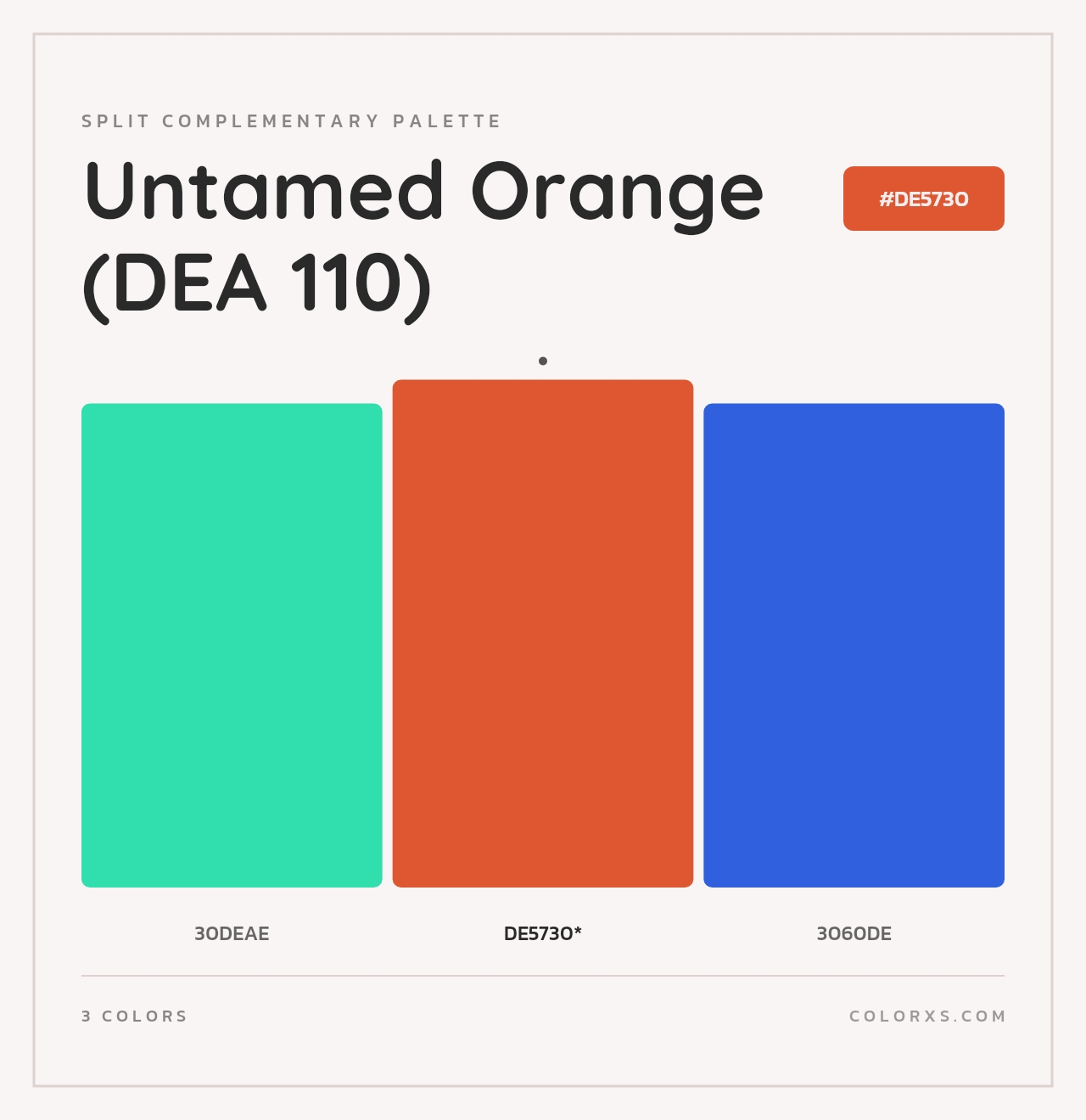 Untamed Orange (DEA 110) - Split-Complementary Color Palette