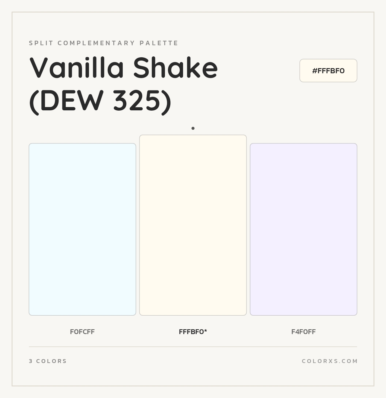 Vanilla Shake (DEW 325) - Split-Complementary Color Palette