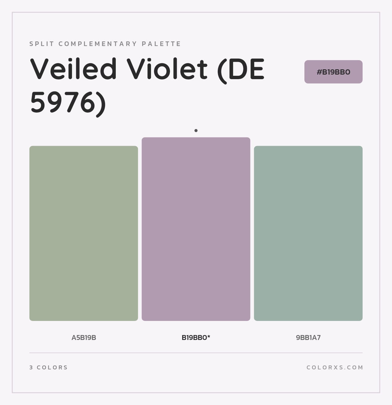 Veiled Violet (DE 5976) - Split-Complementary Color Palette