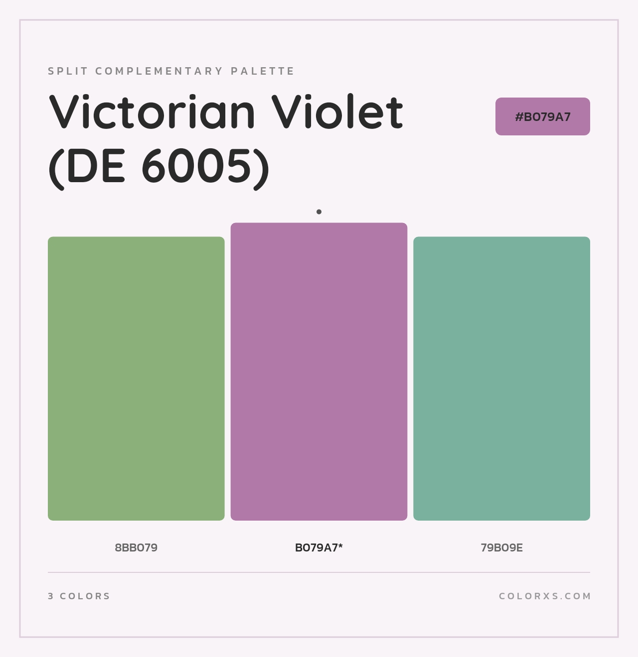 Victorian Violet (DE 6005) - Split-Complementary Color Palette