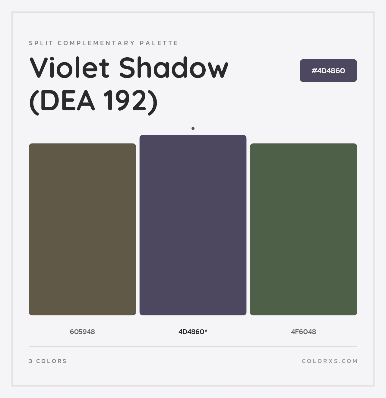 Violet Shadow (DEA 192) - Split-Complementary Color Palette