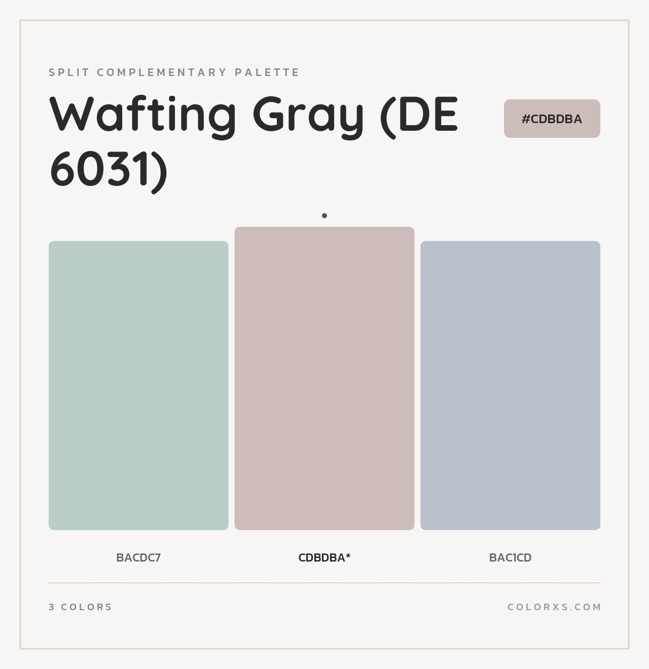 Wafting Gray (DE 6031) - Split-Complementary Color Palette