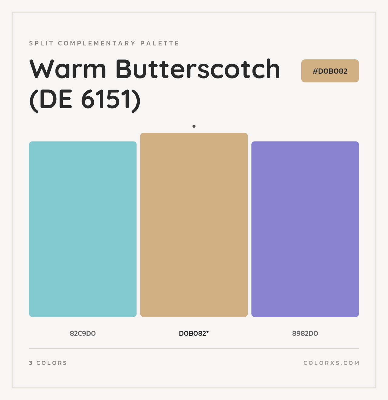 Warm Butterscotch (DE 6151) - Split-Complementary Color Palette