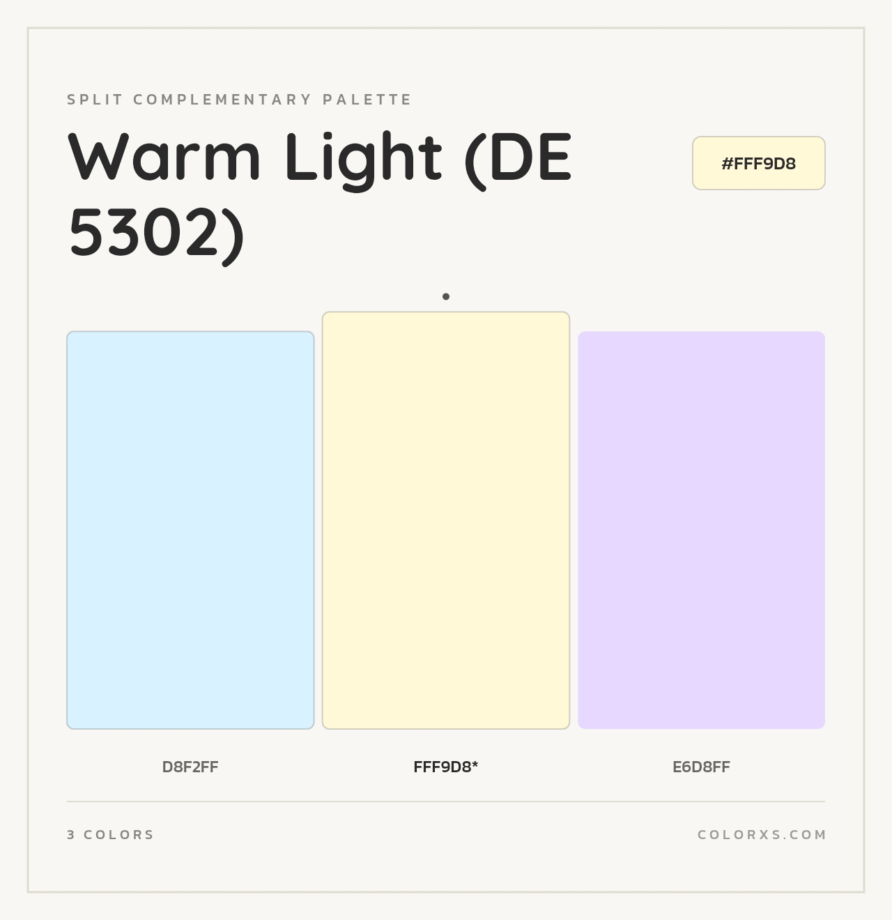 Warm Light (DE 5302) - Split-Complementary Color Palette