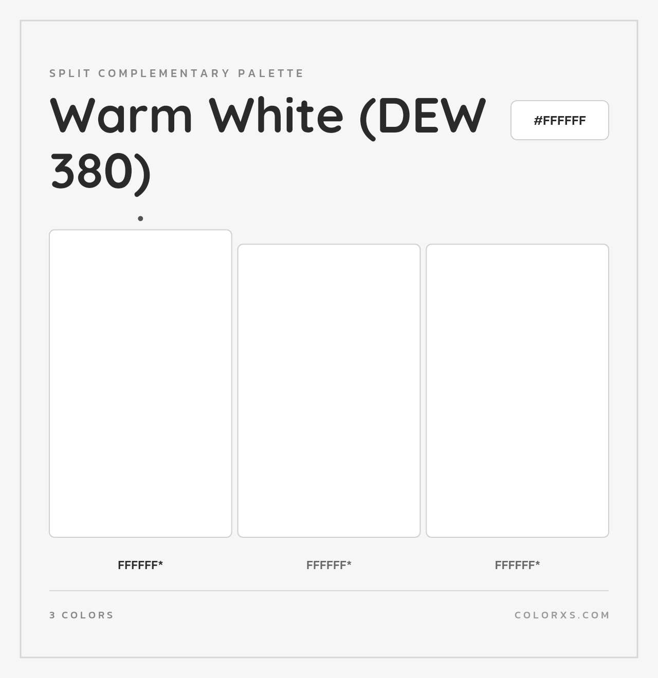Warm White (DEW 380) - Split-Complementary Color Palette
