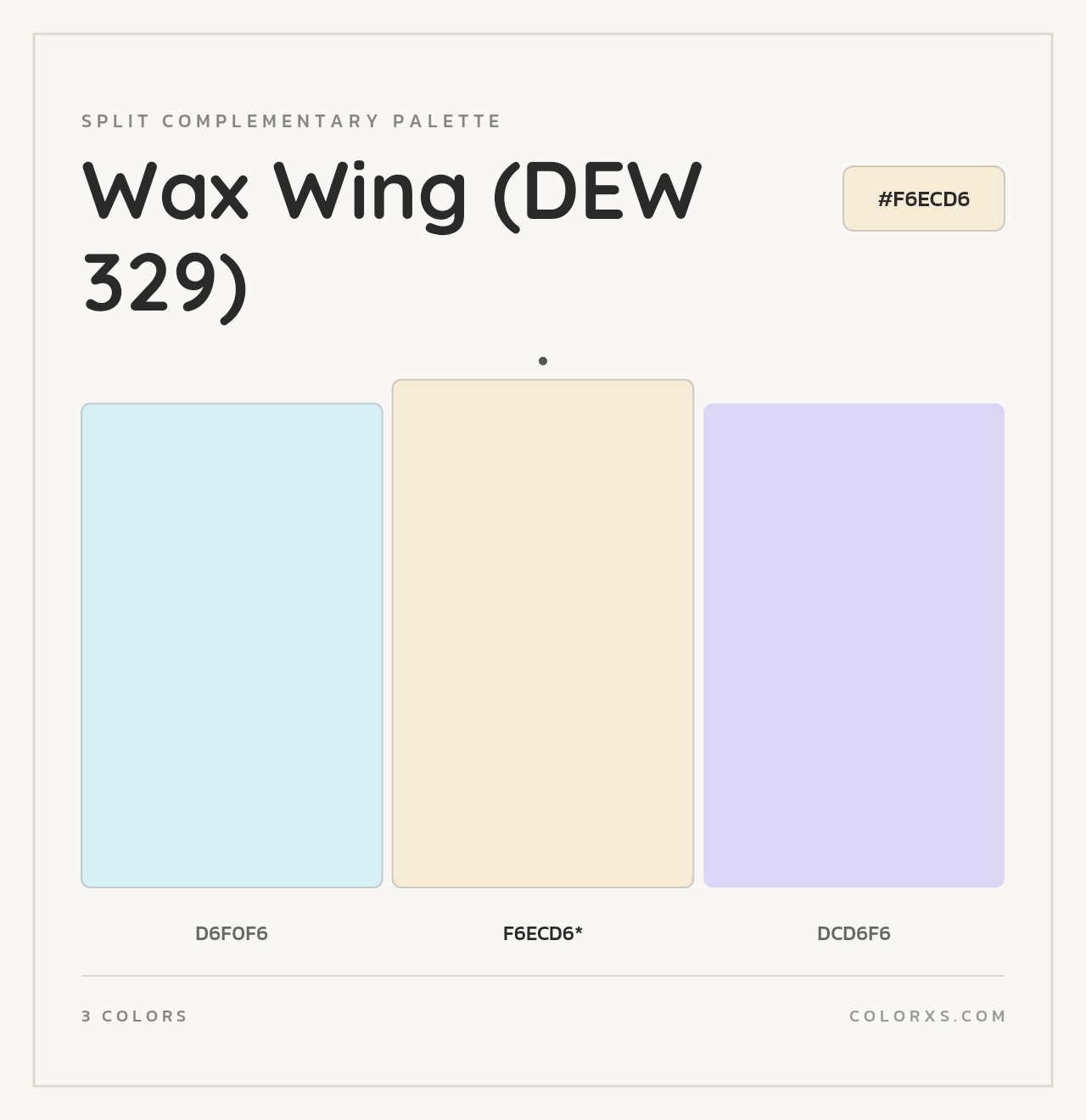 Wax Wing (DEW 329) - Split-Complementary Color Palette