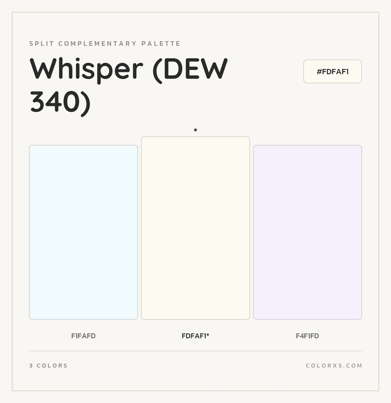 Whisper (DEW 340) - Split-Complementary Color Palette
