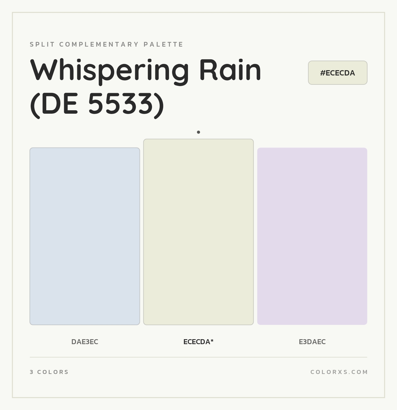 Whispering Rain (DE 5533) - Split-Complementary Color Palette