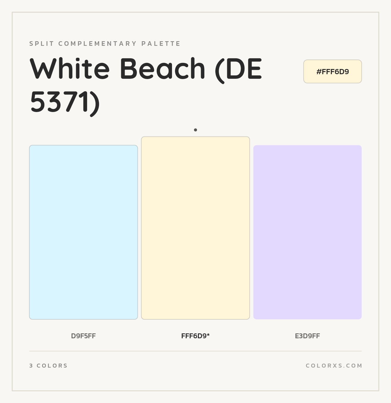 White Beach (DE 5371) - Split-Complementary Color Palette