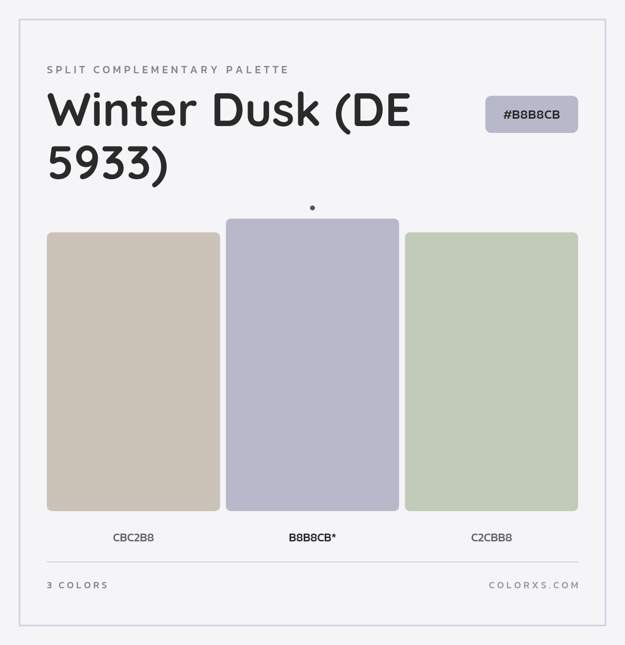 Winter Dusk (DE 5933) - Split-Complementary Color Palette