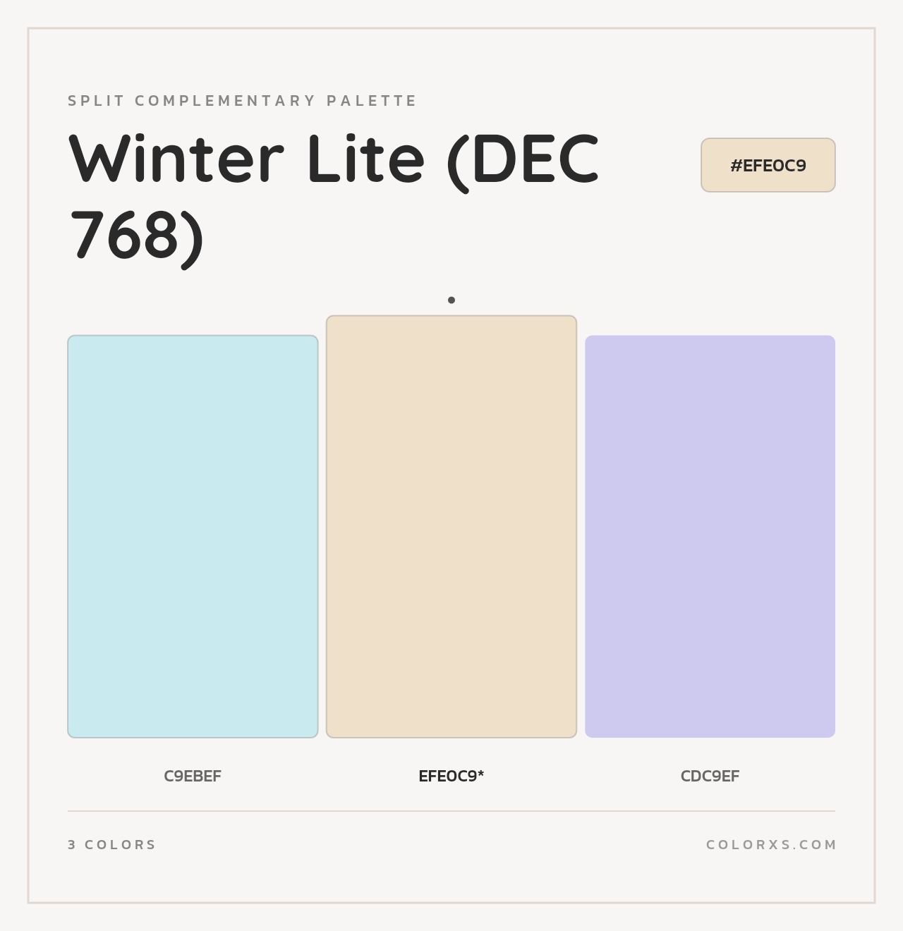 Winter Lite (DEC 768) - Split-Complementary Color Palette