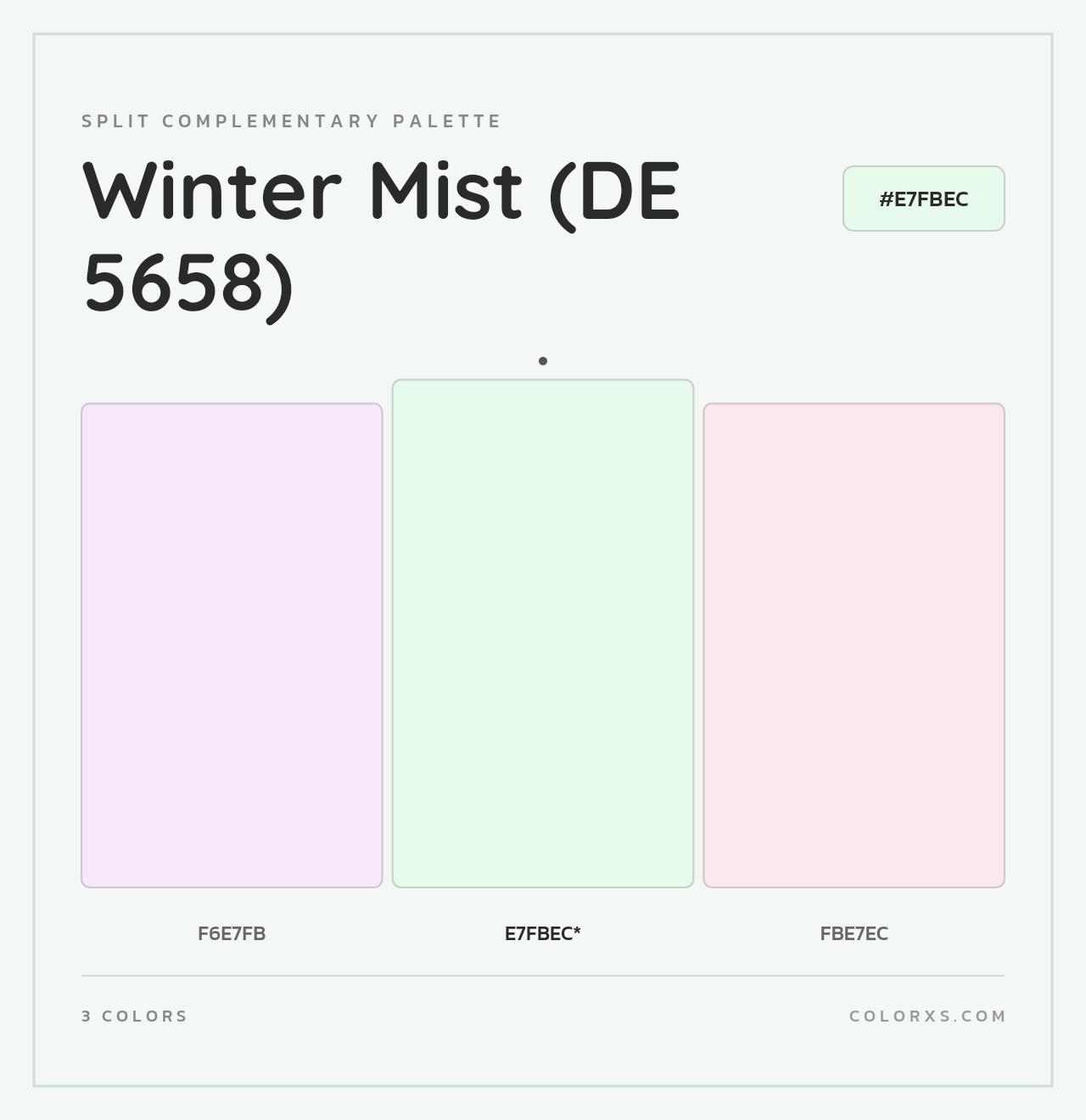 Winter Mist (DE 5658) - Split-Complementary Color Palette
