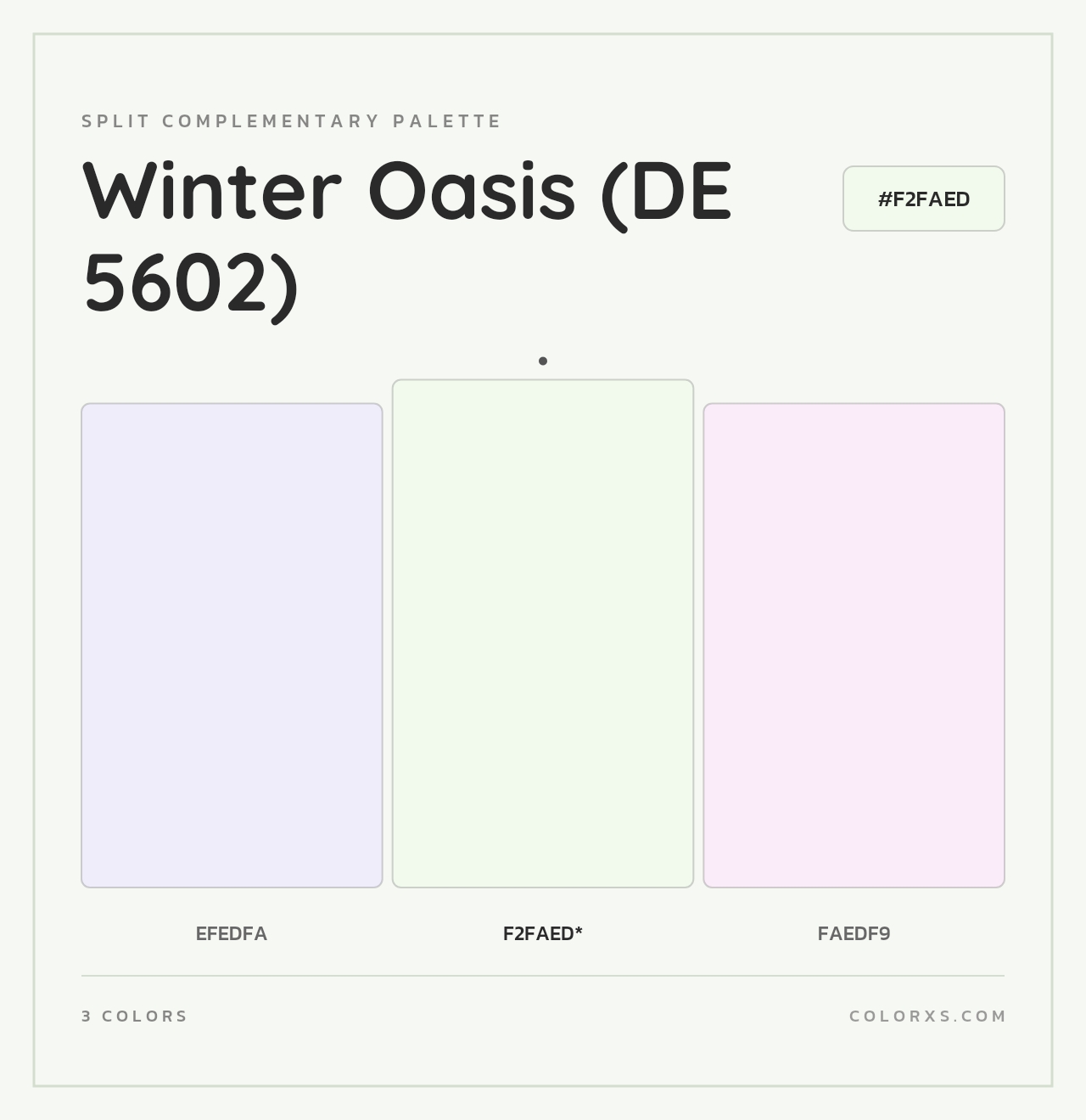 Winter Oasis (DE 5602) - Split-Complementary Color Palette