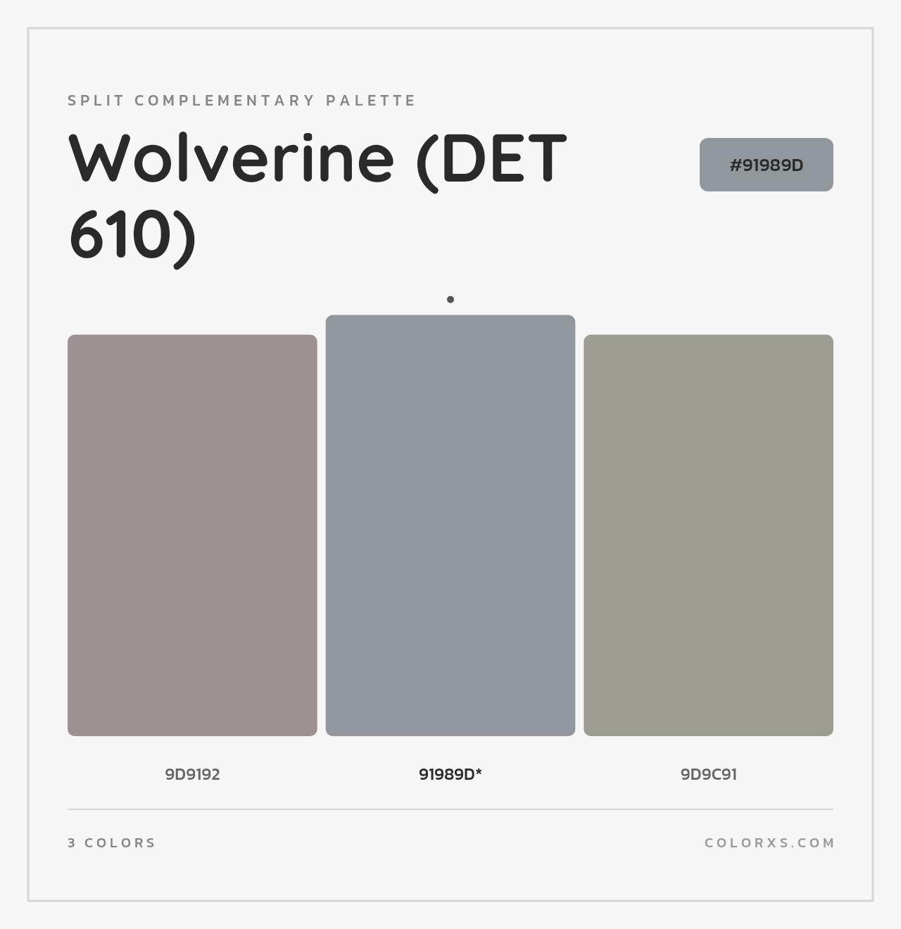Wolverine (DET 610) - Split-Complementary Color Palette