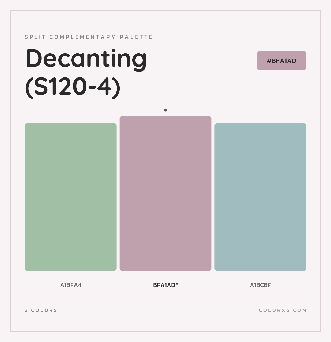 Decanting (S120-4) - Split-Complementary Color Palette