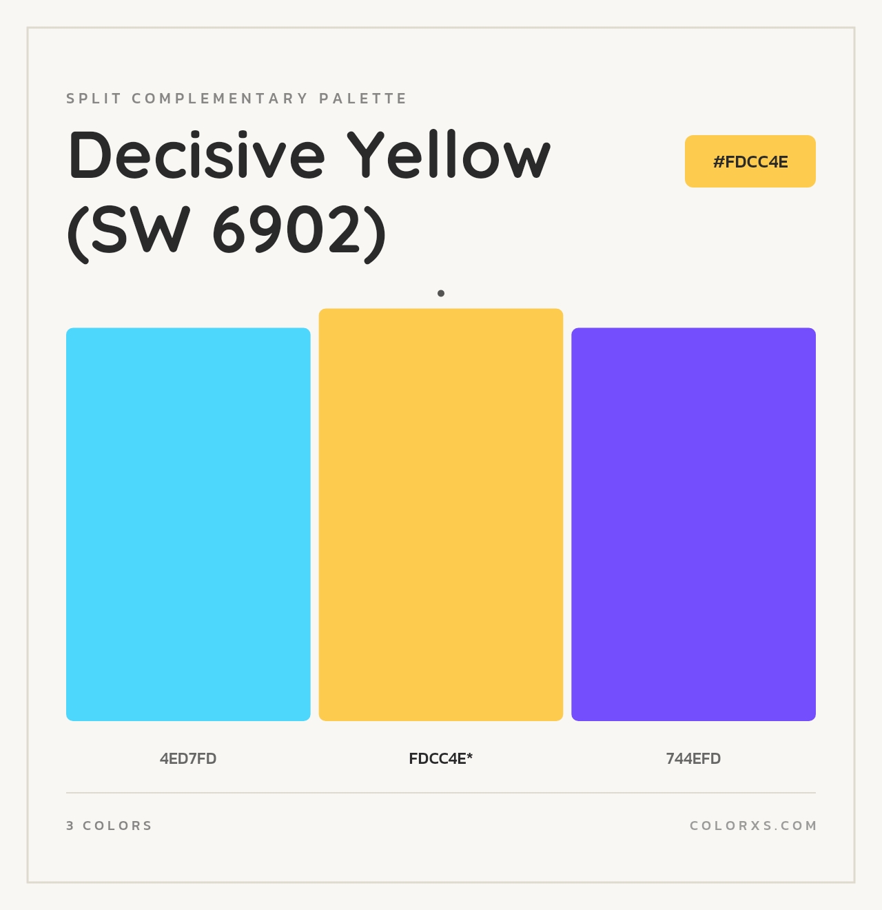 Decisive Yellow (SW 6902) - Split-Complementary Color Palette
