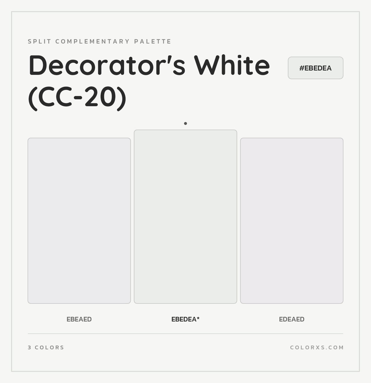 Decorator's White (CC-20) - Split-Complementary Color Palette