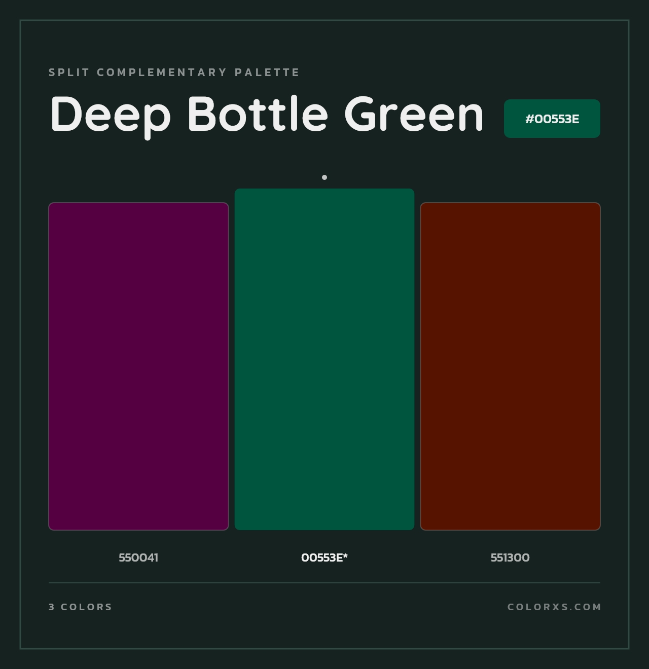 Deep Bottle Green - Split-Complementary Color Palette