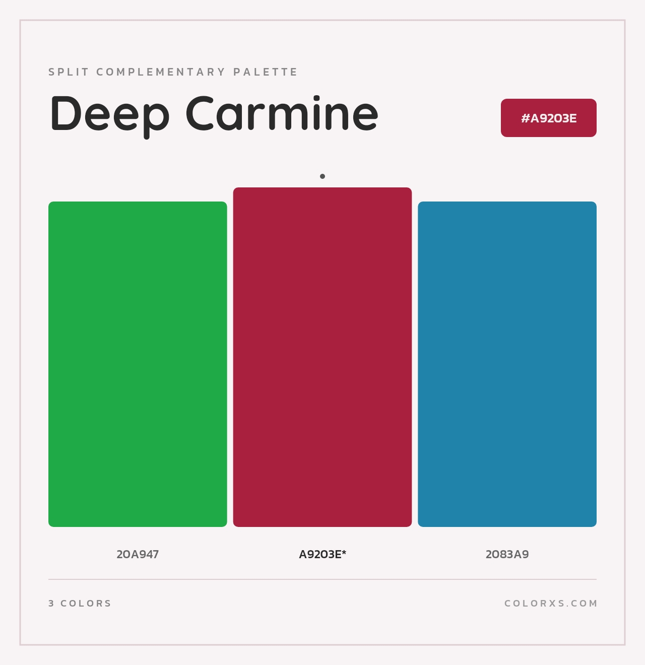 Deep Carmine - Split-Complementary Color Palette