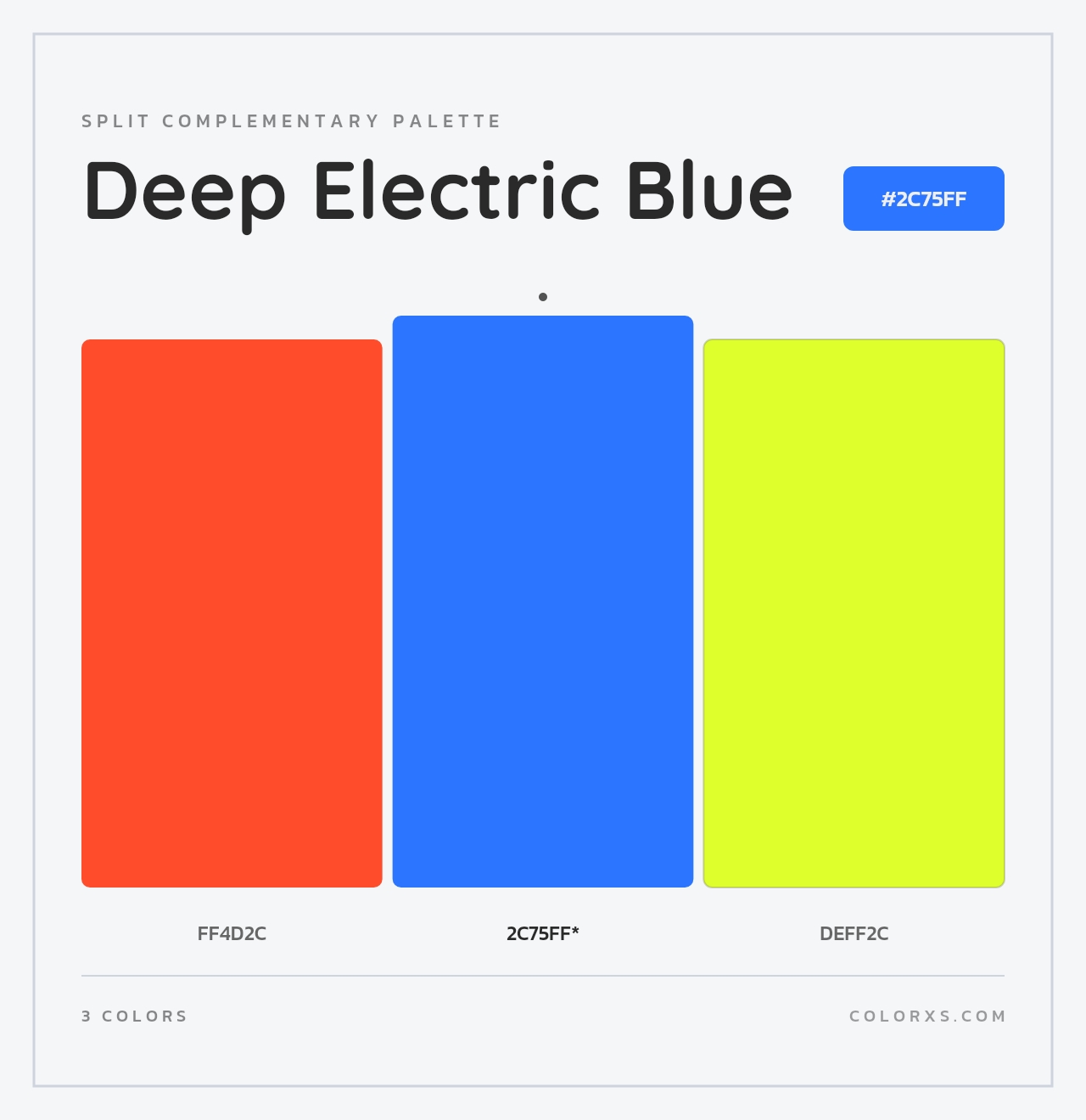 Deep Electric Blue - Split-Complementary Color Palette